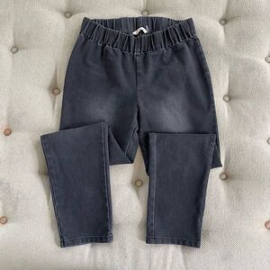 Soft Surroundings Grey Black Wash Pull On Jeans Denim L